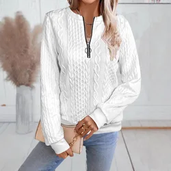 2024 New Autumn Winter Hoodies Women Standing Collar Sports Sweatshirts For Women Zipper Warm Loose Casual Long Sleeve Hoodie