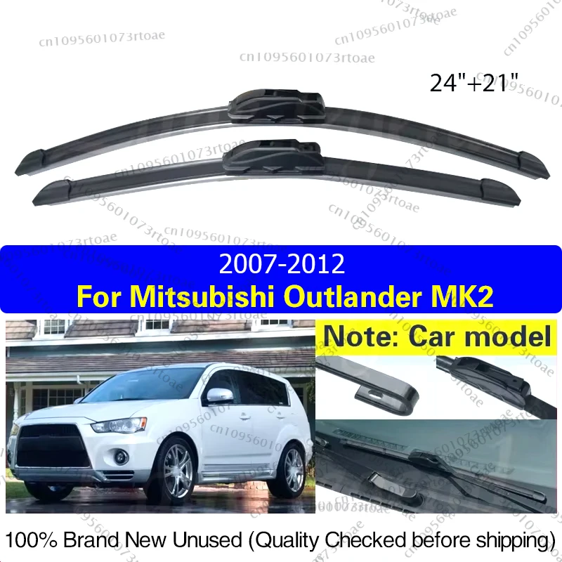 

Car Front Wiper Blades For Mitsubishi Outlander MK2 2007 - 2012 Windshield Windscreen Window Brushes 24"+21" Car Accessories