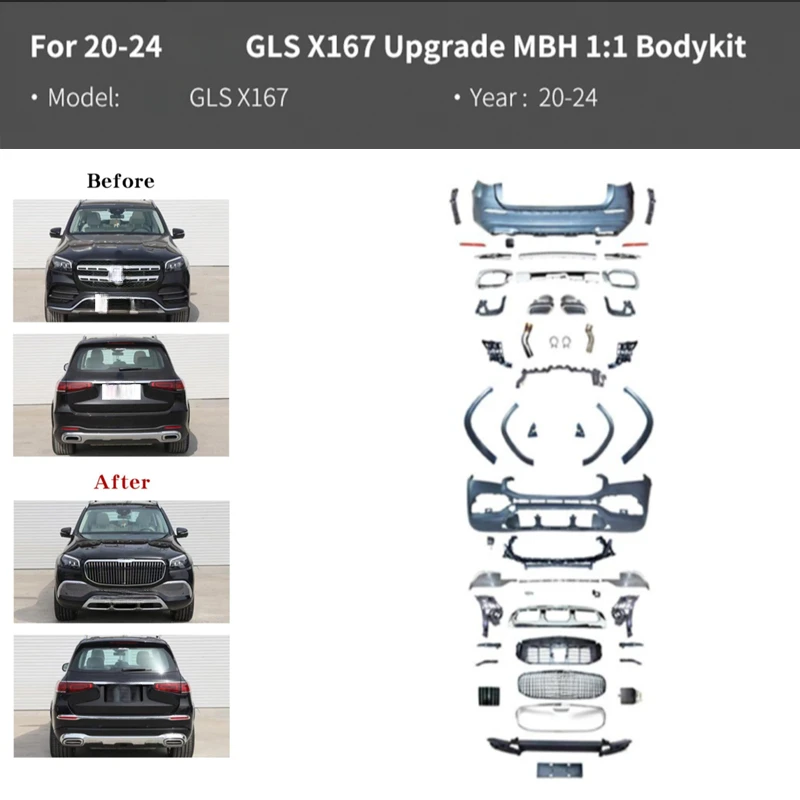 High Quality GLS63 Sport Edition Facelift Body Kit Fit for X167 W167 Exterior Upgrade Tuning Modification Parts