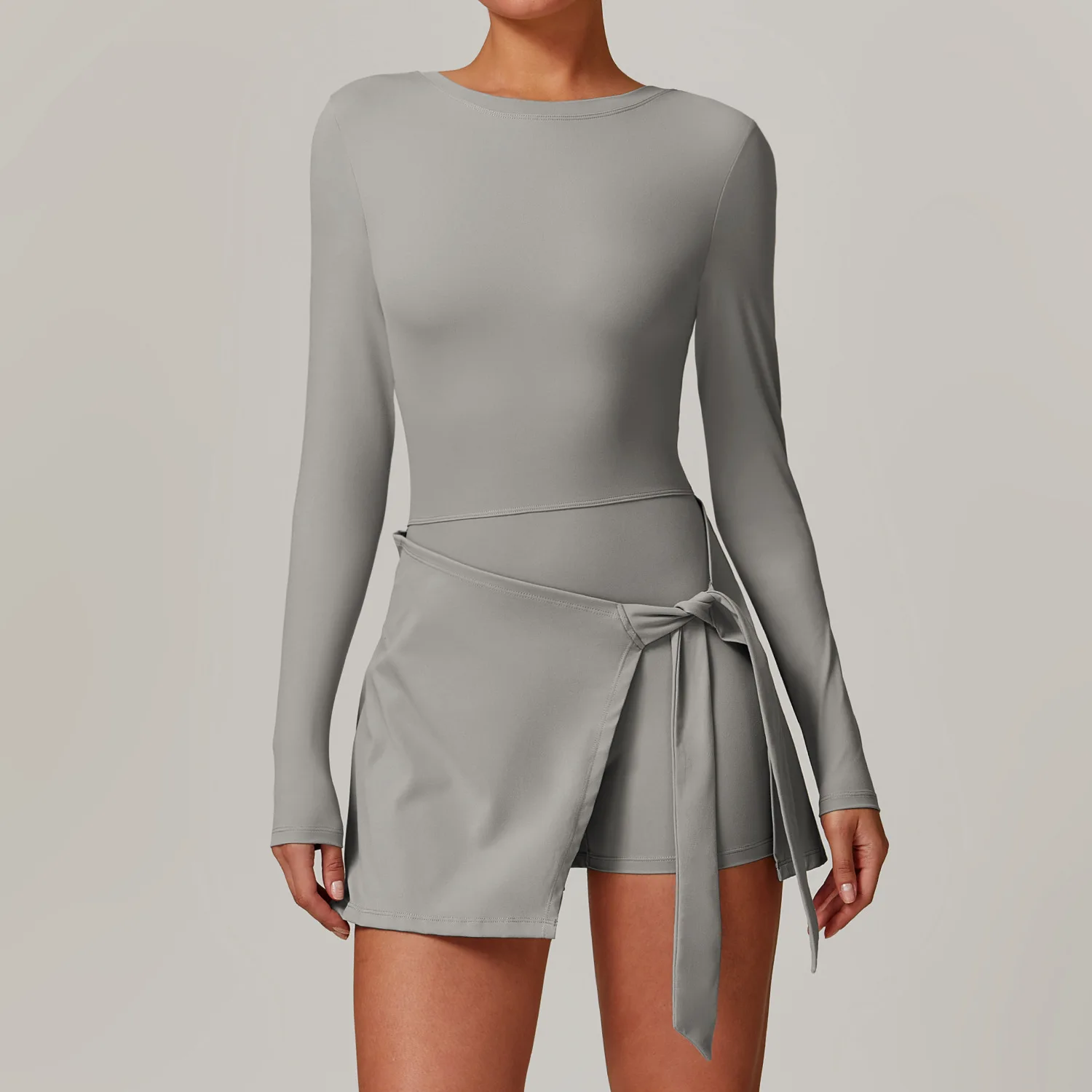 Short Sports Jumpsuit Long Sleeved Gym Set Women Yoga Clothes Rompers Workout One-piece Suit Female Outdoor Recreation Bodysuits