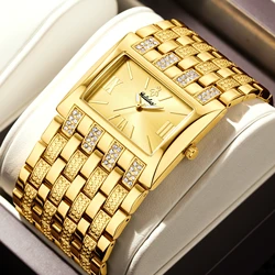 YaLaLu Genuine Brand Women Men Quartz Watch Crystal Diamond Gold Hot Sale Luxury Luxury Model Box Watch Remover Ion Plating