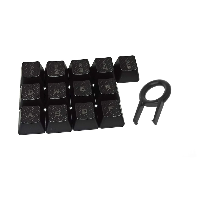 DIY Keyboard Keycaps 13pcs ABS Backlit Keycap with Texture Non-slip Cover Suitable for Gaming Mechanical Keyboard