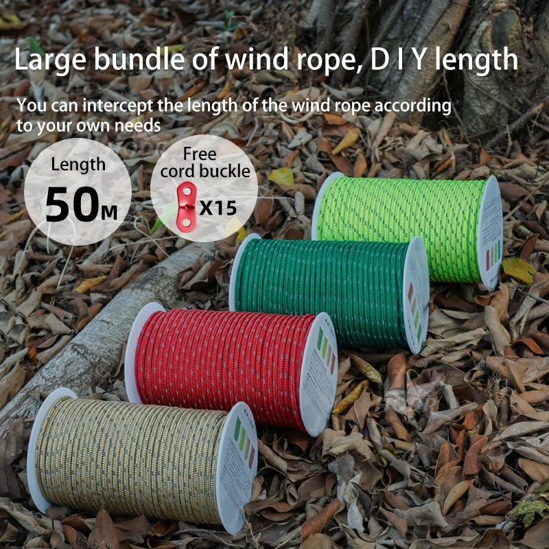 [HODR] 3F UL GEAR Guyline 1.5mm 20M Dyneema Guy Rope Long Tent Rope Flysheet Canopy Tarp Shelters Securing Canopy Awnings