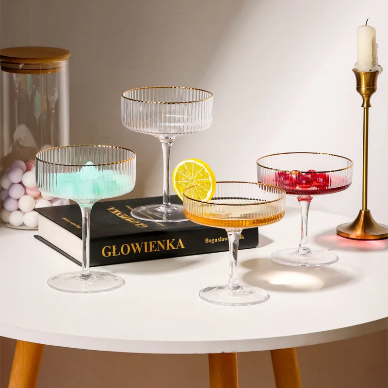 Vertical ice cream dessert glass Crystal glass tall cocktail glass platter Martini tall glass bar and gift