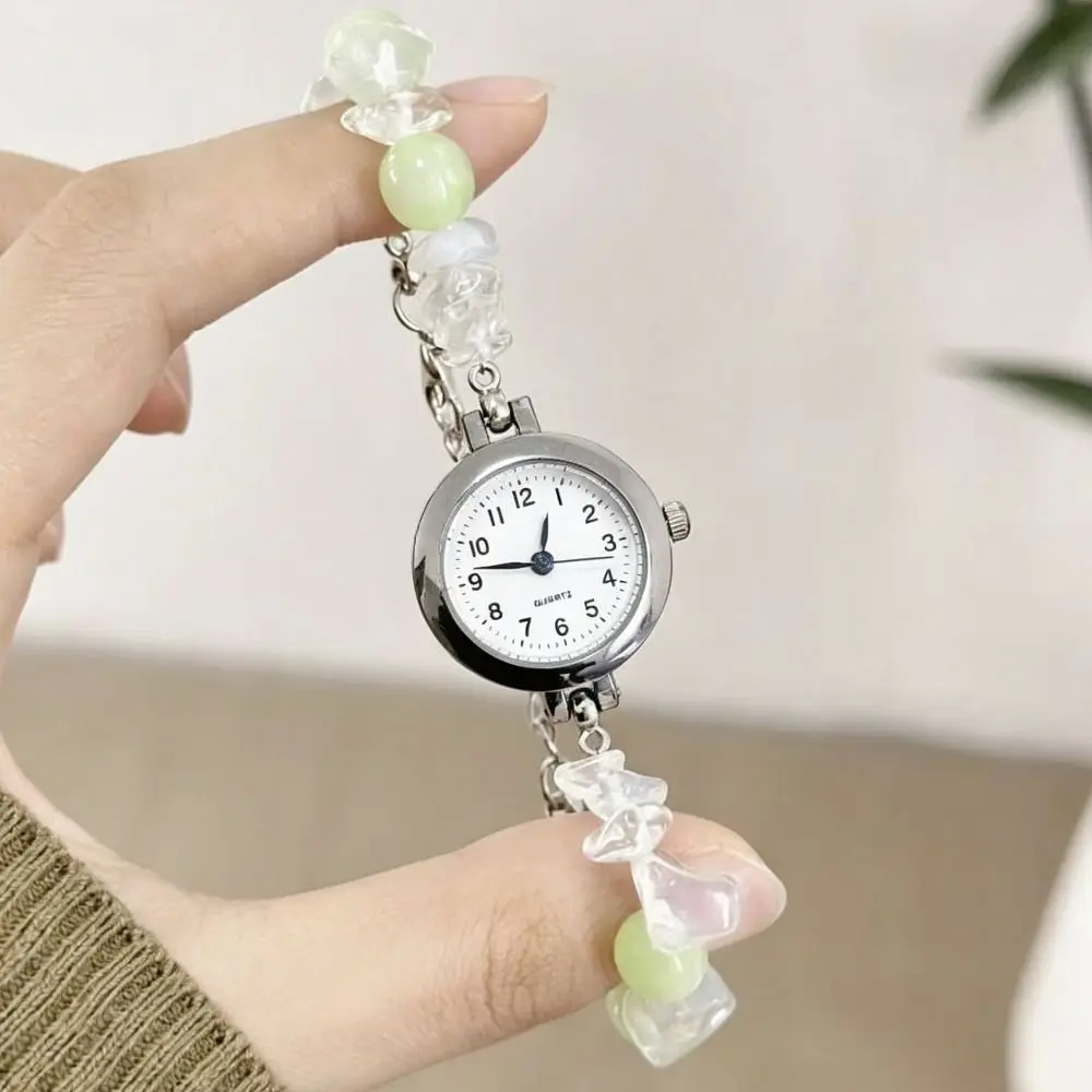 New Dopamine Bracelet Watch Adjustable Pendant Bead Chain Watch Beaded Quartz Watch Women Girls