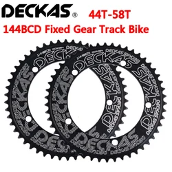 Deckas 144BCD Fixed Gear fixie Round Chain ring Track Bike 44T-58T Tooth 144 bcd special single speed gear wheel Chainwheel