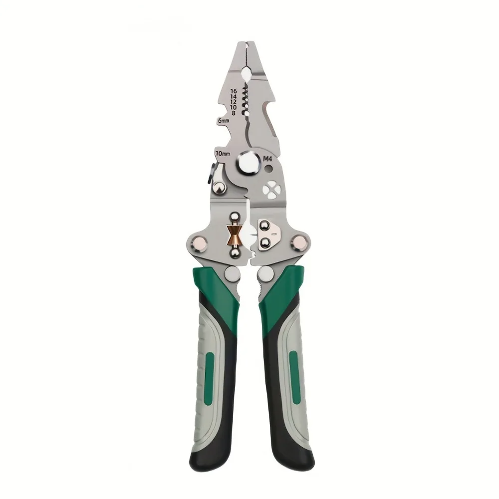 New Multi-in-One Electrician Wire Stripping Pliers, Wire Cutter Crimper for Stripping, Splitting, Winding & Cutting Cable