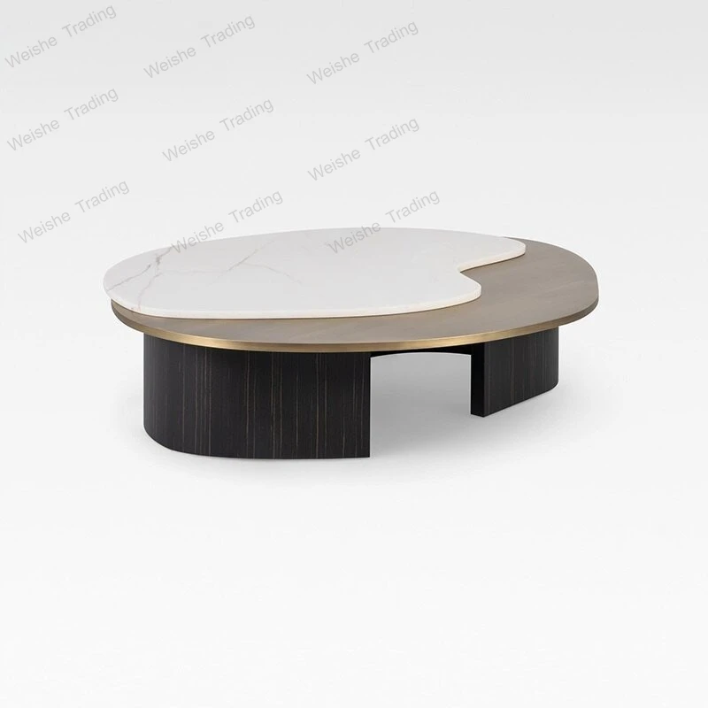 Italian natural marble cloud coffee table light luxury living room personalized tea table