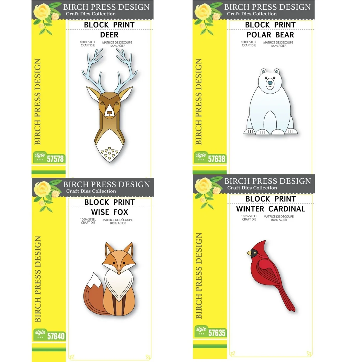 

Deer Cardinal Polar Bear Fox Metal Cutting Dies for DIY Making Card Scrapbook Embossed Paper Album Craft Supplies Template