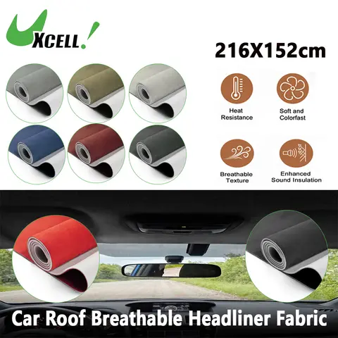 UXCELL Suede Fabric 160G Headliner Fabric 216x152cm Interior Trim DIY Roof Repair Replacement Foam Backing Car Roof Sky Fabric