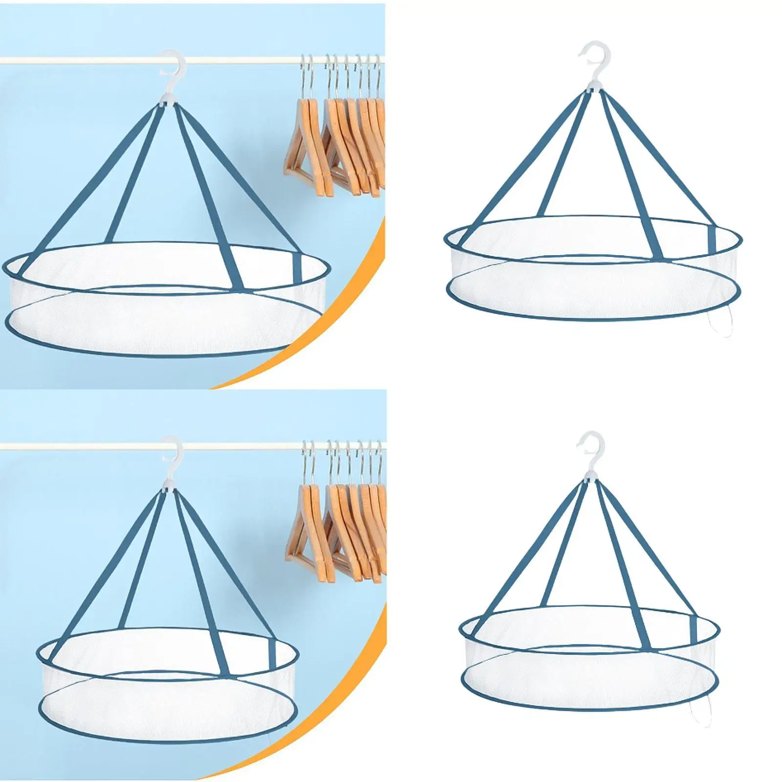 

Clothes Drying Rack Compact Clothes Hanging Dryer Rack Flat Dry Rack Mesh Clothes Hanger for Food Sweater Backpacking Toys Dolls
