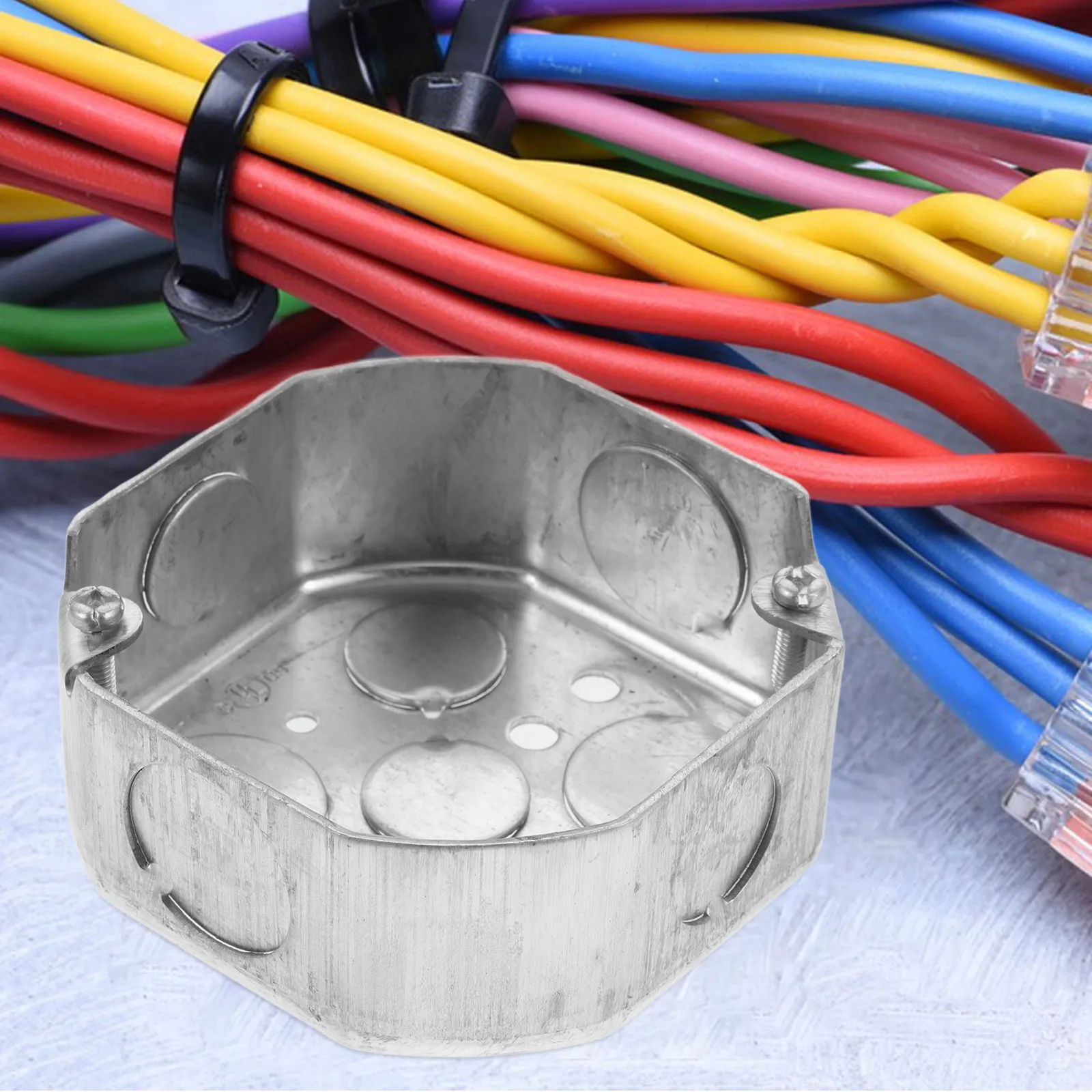 Heavy Duty Outdoor Electrical Junction Box – Galvanized Iron Weatherproof Cord Cover for Safe Dry Electric Projects