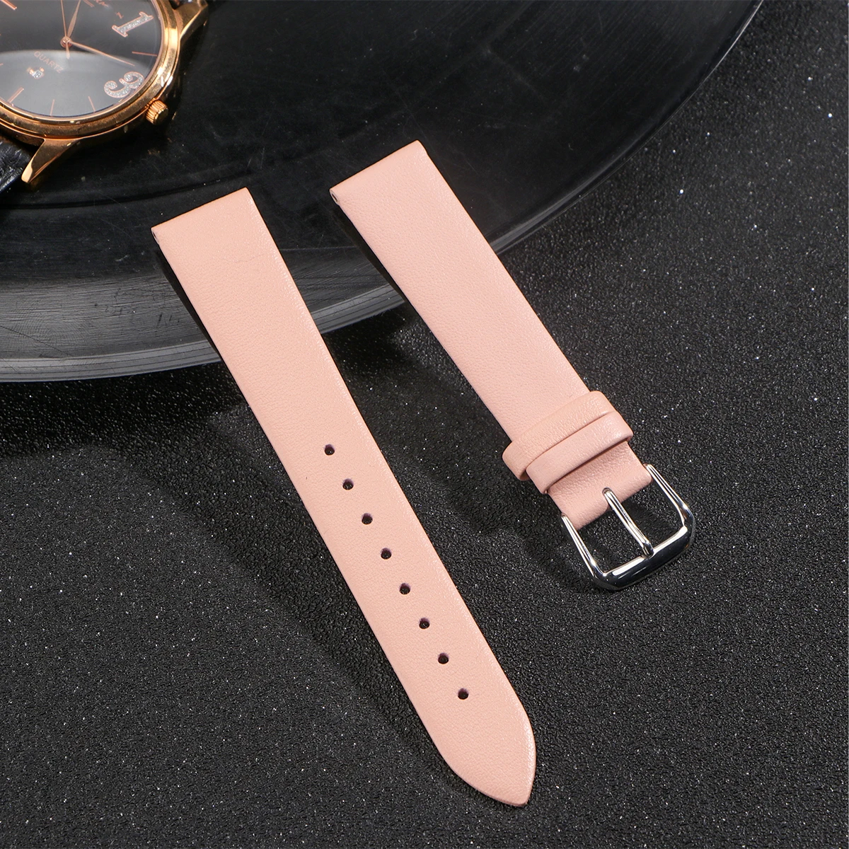 

Classic Adjustable Cattlehide Watch Band Tabby Strap Endurable Ultrathin Universal Longlasting Bright Color Choices