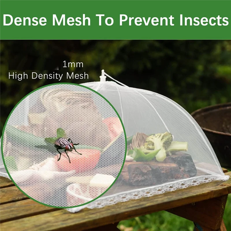 

Y50A-7 Pack Outdoors Mesh Food Covers 40X24 In & 17X17 In Outdoor Party Food Cover Picnic Nets Umbrella Screen