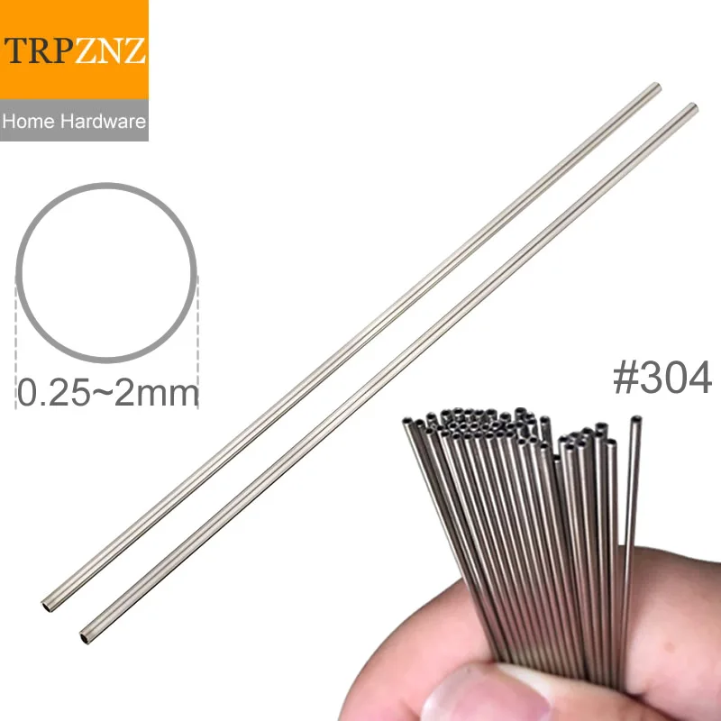304 Stainless Steel Capillary Precision Hollow Tube Pipe High Temperature Resistance Ultra Fine OD 0.25 0.3 0.4 0.5 0.7 0.8 Mm