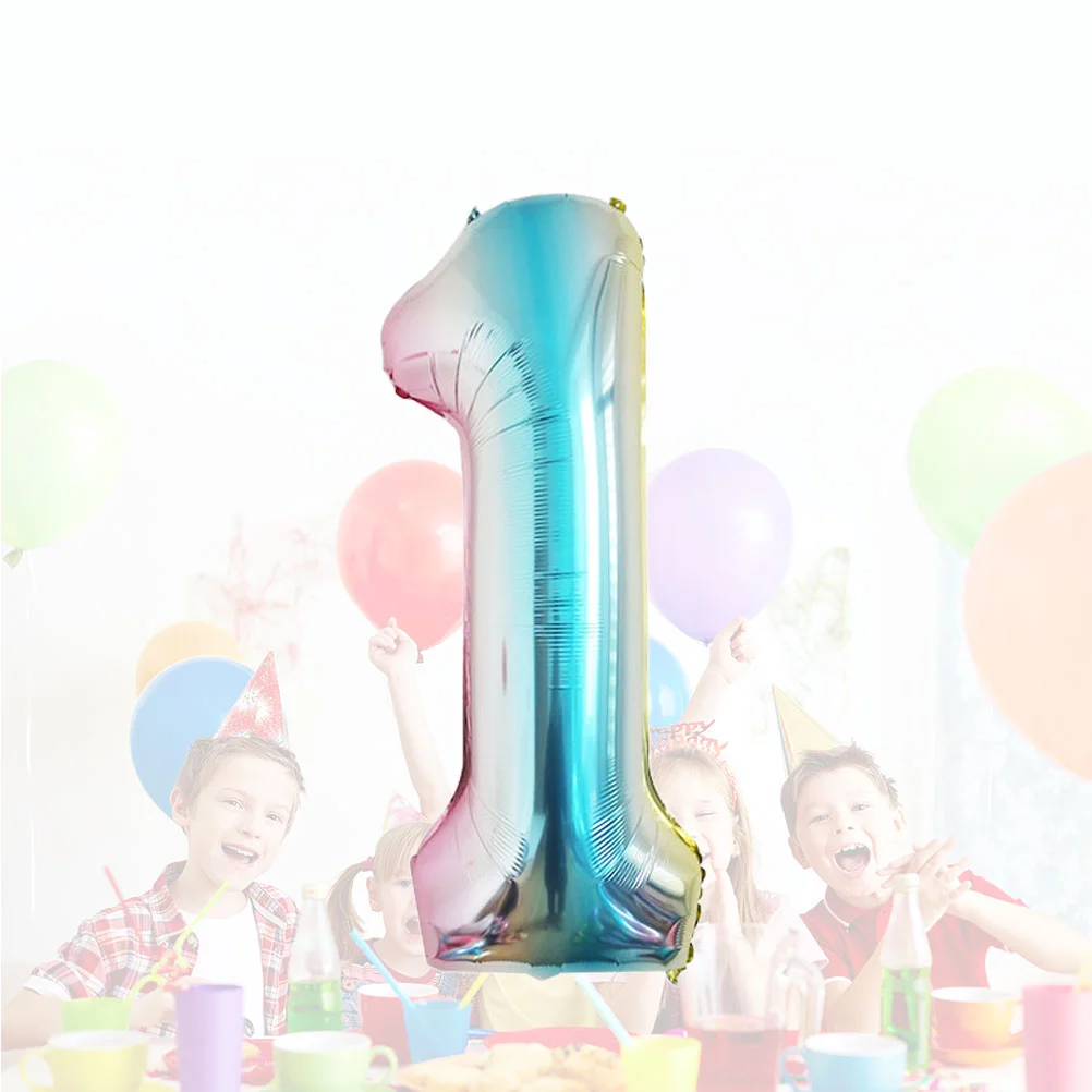 42inch Aluminum Film Balloons Gradient Color Number 1 Balloons Balloon for Birthday Wedding Anniversary Party Decoration