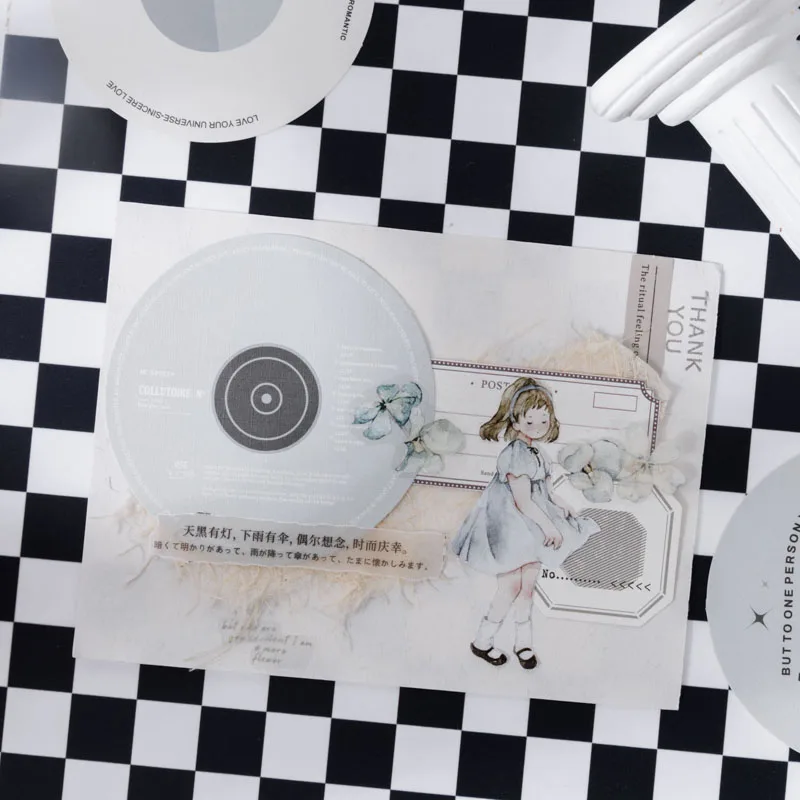 100 قطعة ألبومات كلاسيكية باللونين الأبيض والأسود Ins المتقدمة رمادي خاص ورقة ورق زينة ملاحظة مجموعة DIY بها بنفسك المواد اليدوية سجل القصاصات