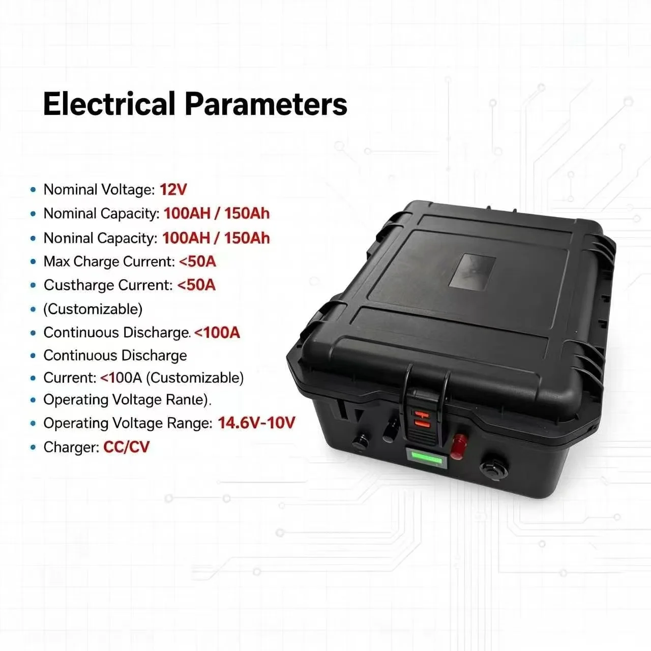 waterproof Lifepo4 12.8V 12V 100AH 150AH lithium battery BMS 4S for 1200W travel trailer motorhome Boat MPPT AVG RV