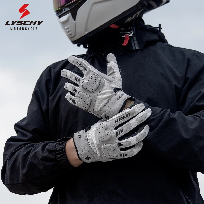 

LYSCHY Motorcycle Gloves Summer Breathable Adventure Motocross Riding Gloves Anti-fall Wear-resistant Touch Screen Racing Gloves