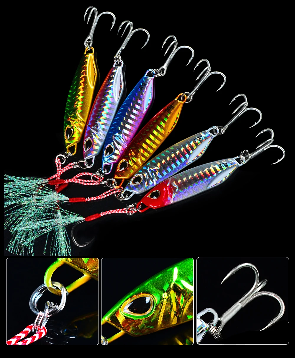 PROBEROS 1 Stück mit Doppelhaken, Angelköder, harte Köder, Totale, Luya-Eisenplatte, bionisches Köder-Set / 10 g/15 g/20 g/30 g/40 g/50 g – Detail 2