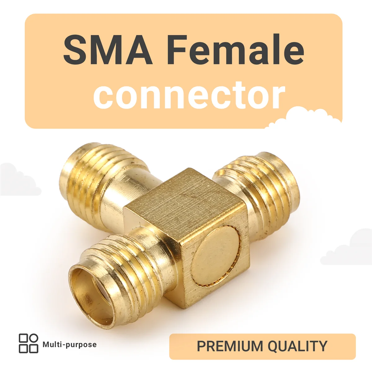 AT14 SMA Female to Two SMA Female Triple T RF Adapter connector 3 way Splitter