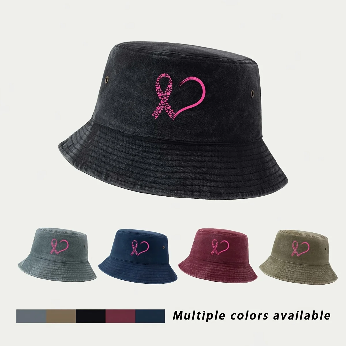 Casquette de camionneur unisexe avec ruban rose et cœur - Légère et respirante, idéale pour la pêche, les activités de plein air, les fêtes et les occasions décontractées