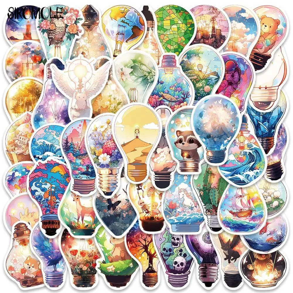 10/30/50PCS The World In Strange Light Bulb Stickers Kawaii DIY Travel Luggage Guitar Fridge Laptop Graffiti Sticker Kids Decals