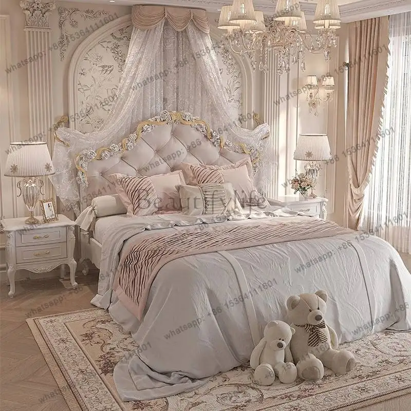 LJY White Soft Double Bed Couples Australia Style Storage Modern Double Bed Luxury Japanese Wooden Camas De Dormitori Furniture