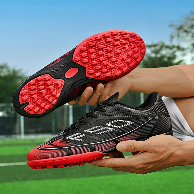 Men's Soccer Shoes Without Laces Youth Fg Professional Training Studs Football Boots Anti Slip Football Shoes