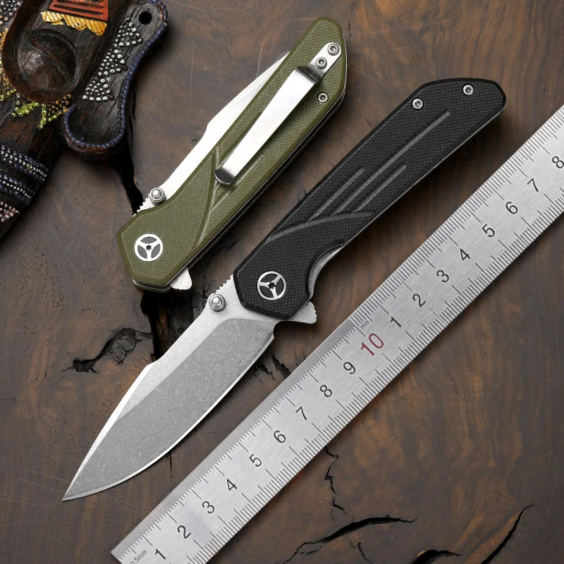 Faca de bolso 8Cr: multiferramenta Edc dobrável masculina, faca de frutas, lâmina lavada com pedra - ideal para camping, caminhadas, aventura, projetos DIY, uso diário, pesca e caça. É um ótimo presente para homens, especialmente perfeito para o dia dos namorados e o dia dos pais.