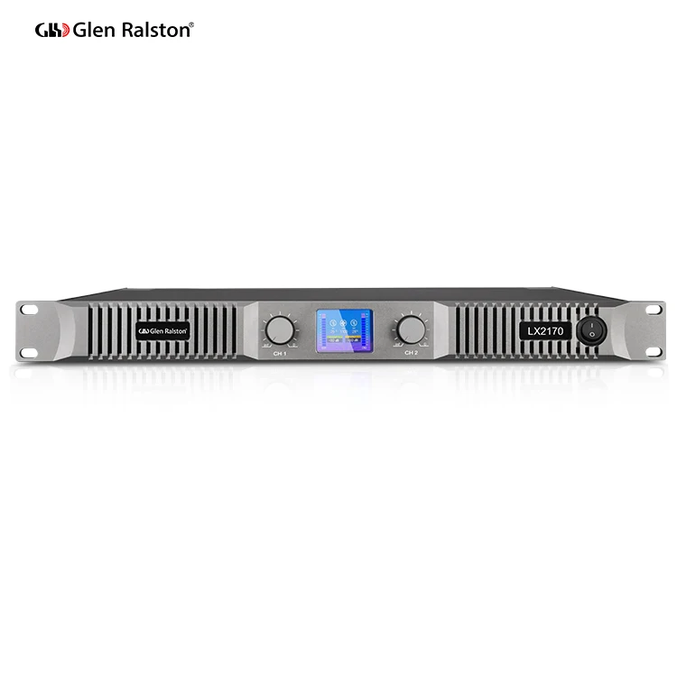 Glen Ralston LX2170 1800w high power 2 channels professional audio 1u class d digital power amplifier