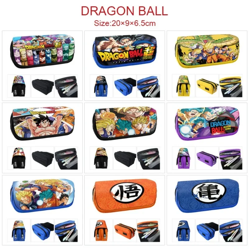 Cartoon anime peripheral Dragon Ball pencil bags canvas stationery box large capacity wallet storage bag learning supplies gifts