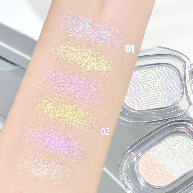 Heallor Shining Pearl Eyeshadow Palette, Chameleon Purê de Batata Marcador, Cor Gradiente, Glitter, Pálpebra Iluminar, Mak