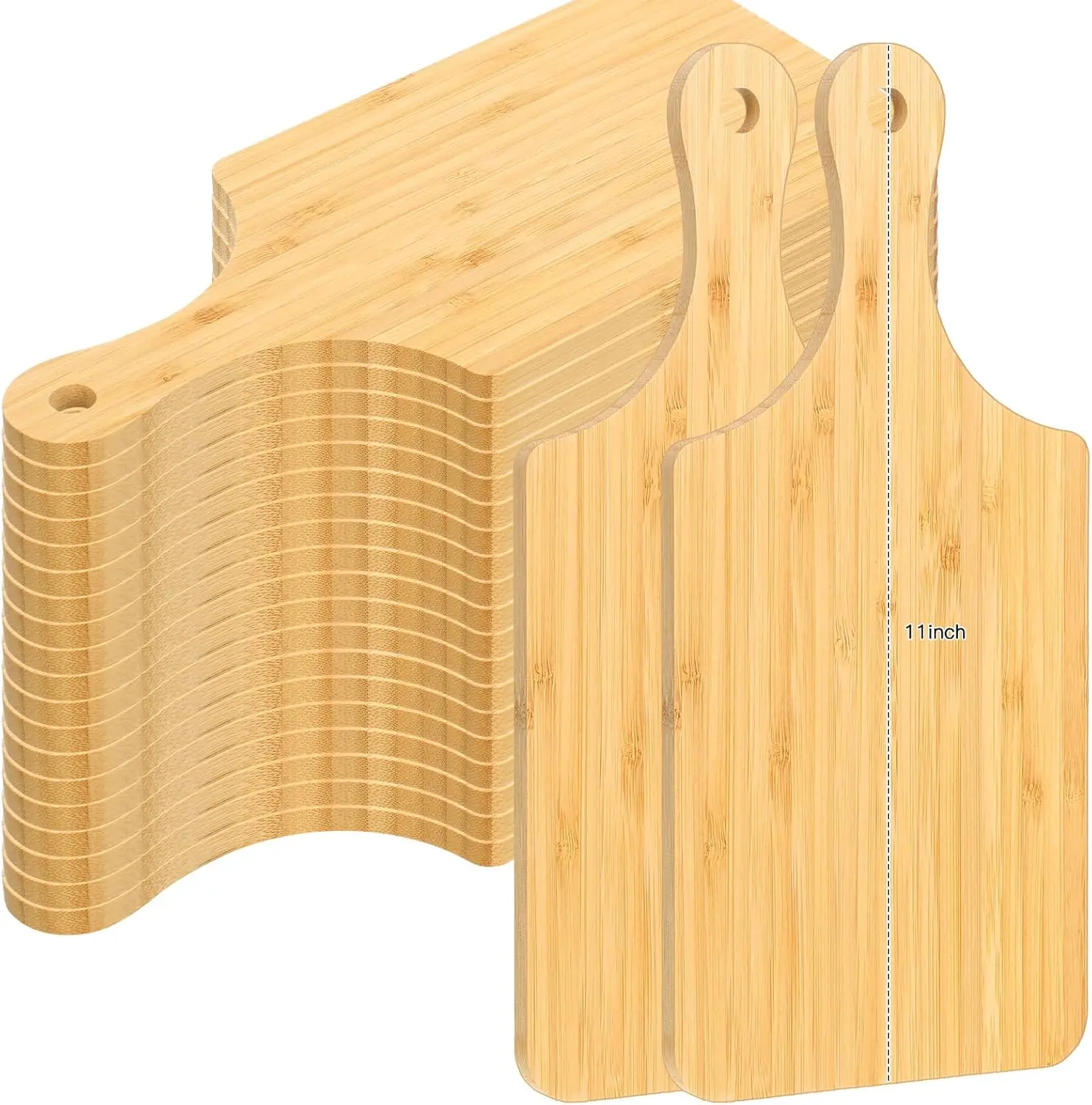 

24 Pcs Cutting Board Bulk 11 x 5 Inch Mini Charcuterie Boards Wood Chopping Board with Handle DIY Serving for Valentine'