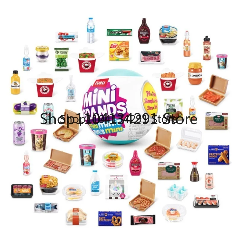 الأصلي ZURU ثلاجة صغيرة لعبة صغيرة صندوق أعمى مجموعة مسرح مصغرة ألعاب طعام دمية الدعائم مفاجأة الكرة