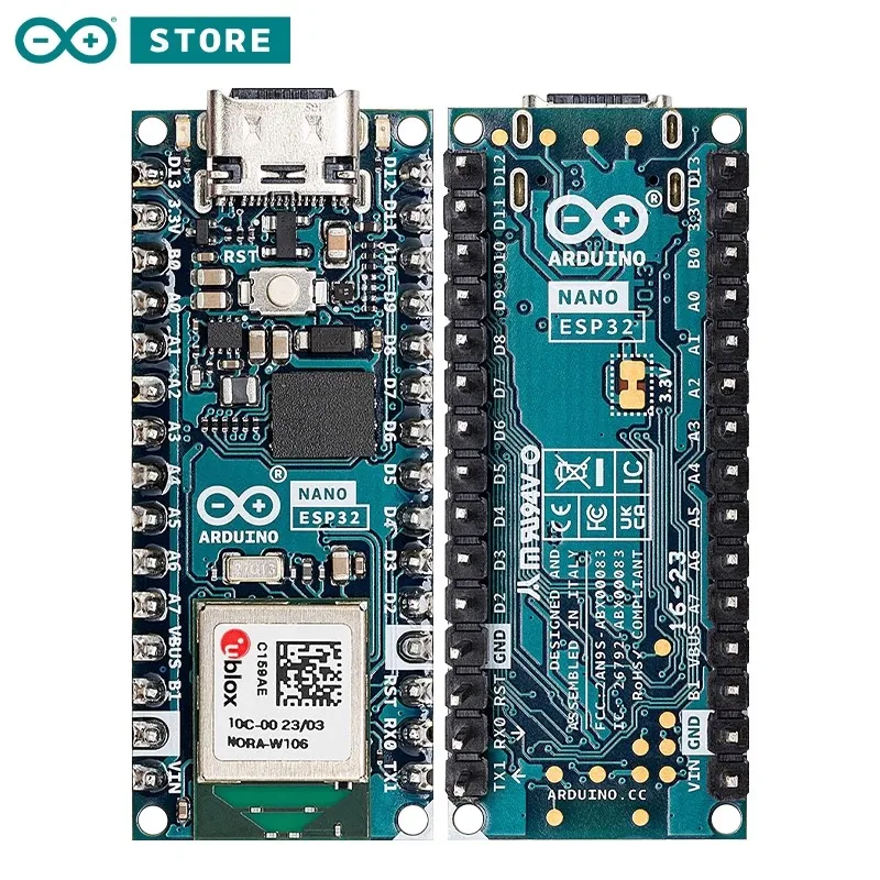 The Arduino Nano ESP32 development boards ABX00083 and ABX00092 support WiFi and Bluetooth main control