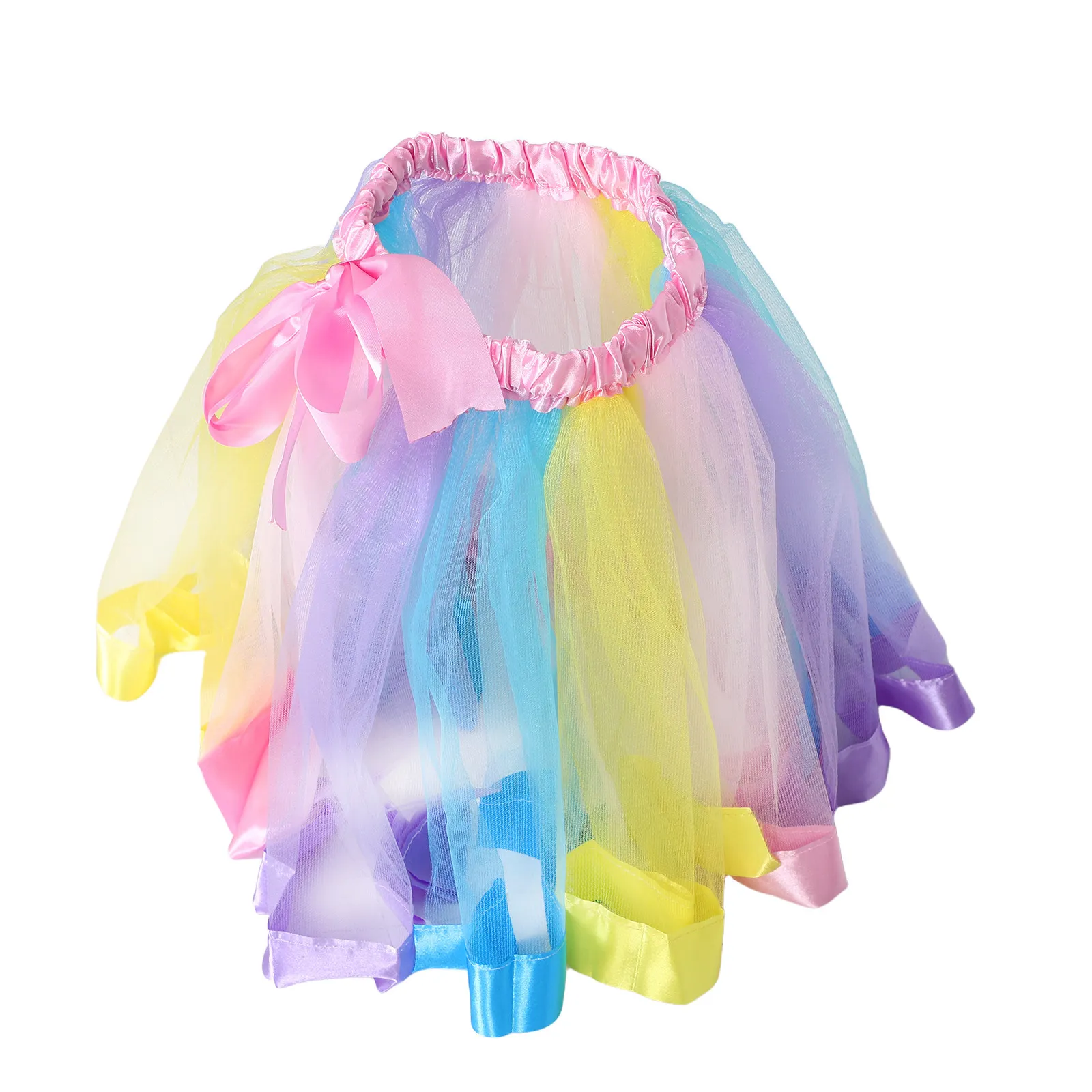

Детская карнавальная юбка-пачка для девочек, разноцветная, с оборками, многослойная, из фатина, для праздничных нарядов, дышащая, мягкая, в стиле принцессы