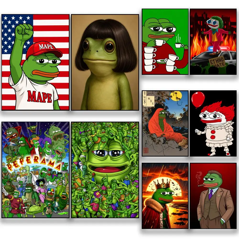 Meme P-Pepe the Frog Internet Culture Poster HD Removable Wall Art Gift Bedroom Lounge Dorm Office Gaming Cafe Bars