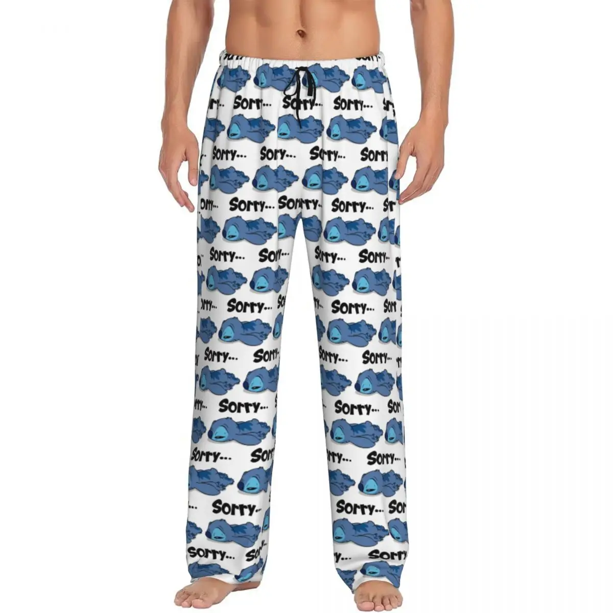 

Printed Men's Stitch TV Cartoon Animation Pajama Pants Stitch TV Cartoon Animation Sleepwear Sleep Lounge Bottoms with Pockets