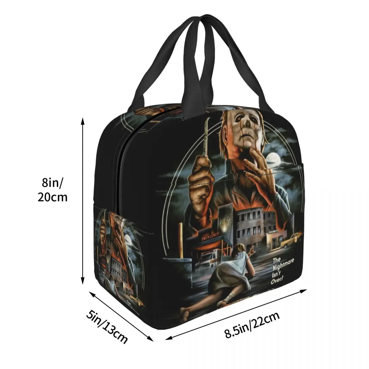 Halloween Horror Movie Portable Lunch Box Women Leakproof Cooler Thermal Food Insulated Lunch Bag Office Work