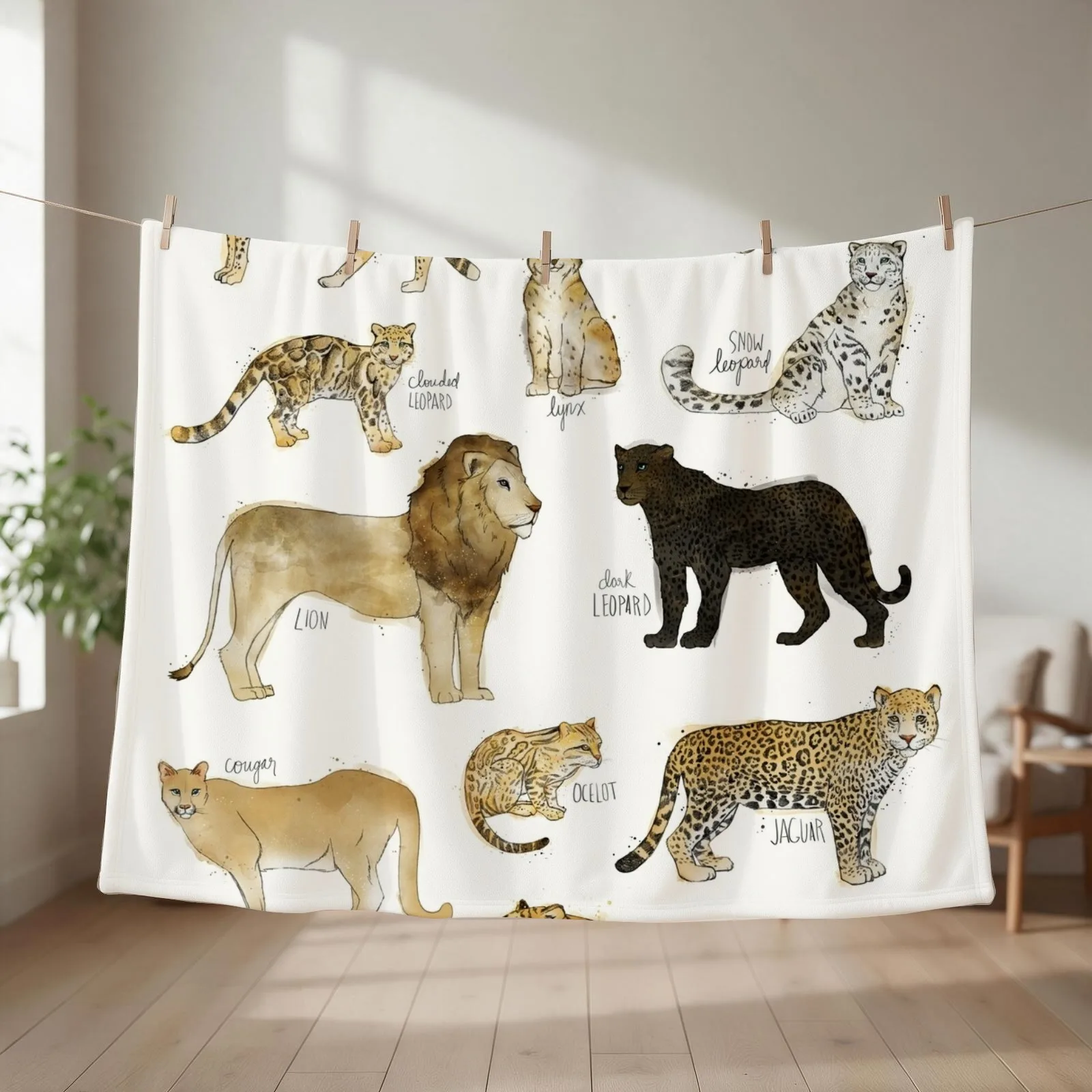 Wild Cats Throw Blanket heavy to sleep Thins Soft Decorative Sofas Blankets