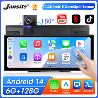 11.26 inch Android 14 6G+128G Car DVR 180° Rotate Camera Dash Cam Carplay Android Auto 5G WIFI Dual Lens Support Youtube Netflix