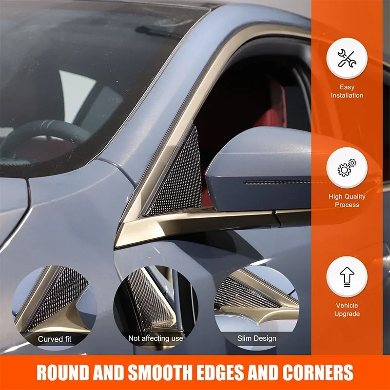 

2Pcs Soft Carbon Fiber For BMW 5 Series G60 2024+ Car A Pillar Triangle Panel Frame Cover Trim Sticker Car Accessories