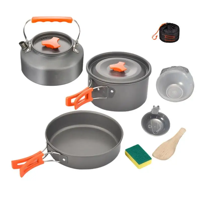 

Camping Cook Set Compact Outdoor Cooking Kit For Camping Compact Lightweight Space-Saving Utensils For Travel Hiking Adventure