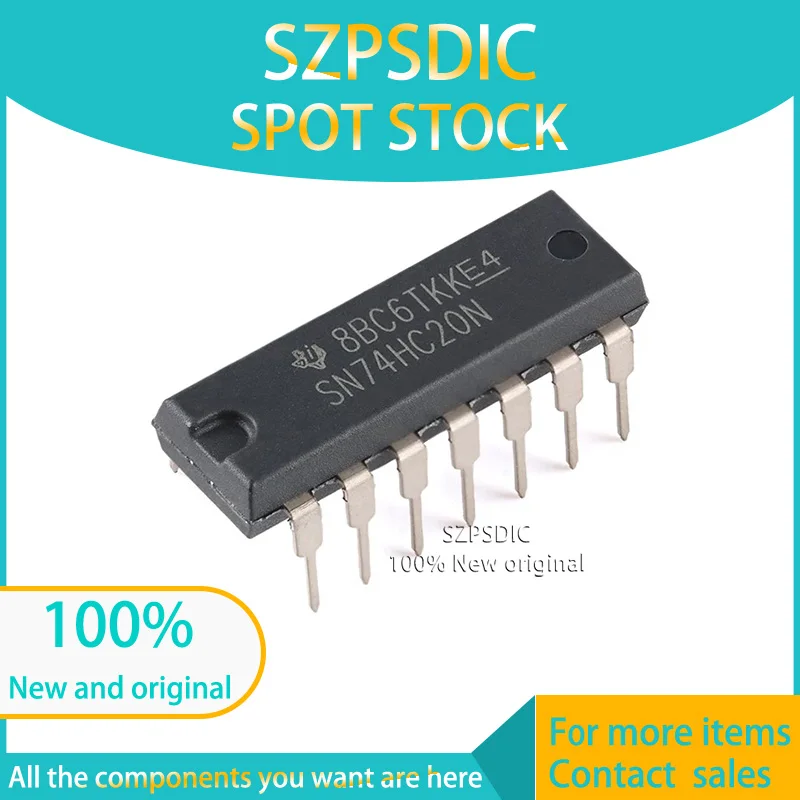 SN74HC20N NAND Gate IC 2 Channel 14-DIP SZPSDIC 100% Brand New Original Chip