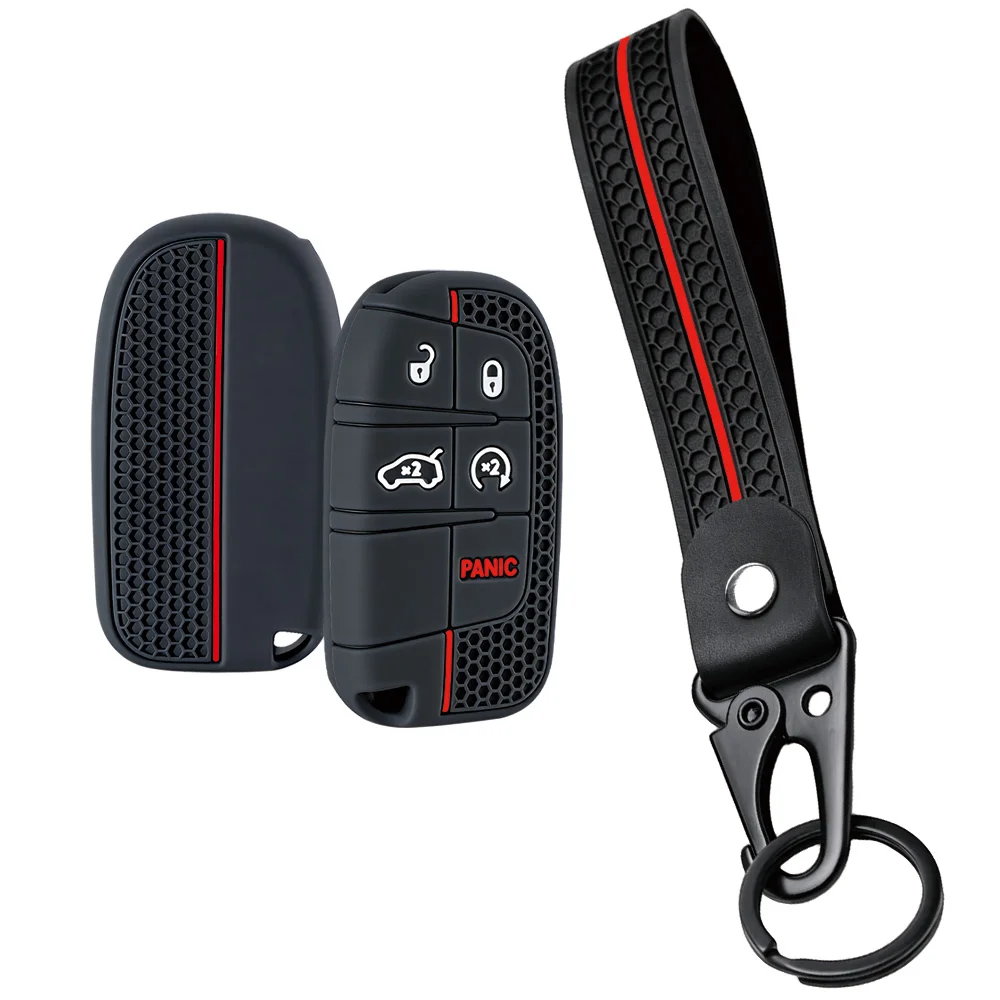 

Keychain Car Smart Key Case Cover 5 Buttons For Jeep Renegade Frand Cherokee Dodge Journey Charger Chrysler 200 300 Shell Fob