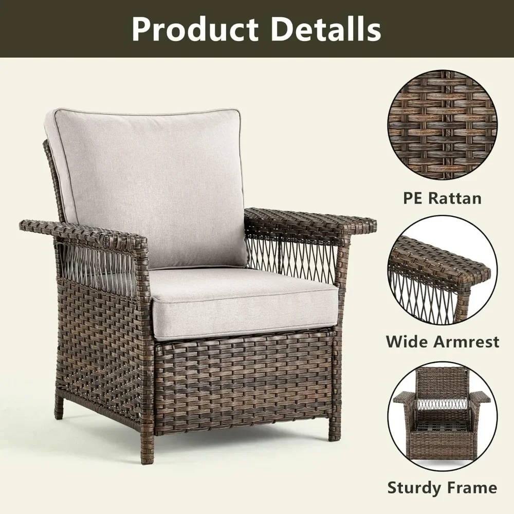 

Плетеное кресло для террасы - комплект из 2-х кресел из ротанга с прочным каркасом