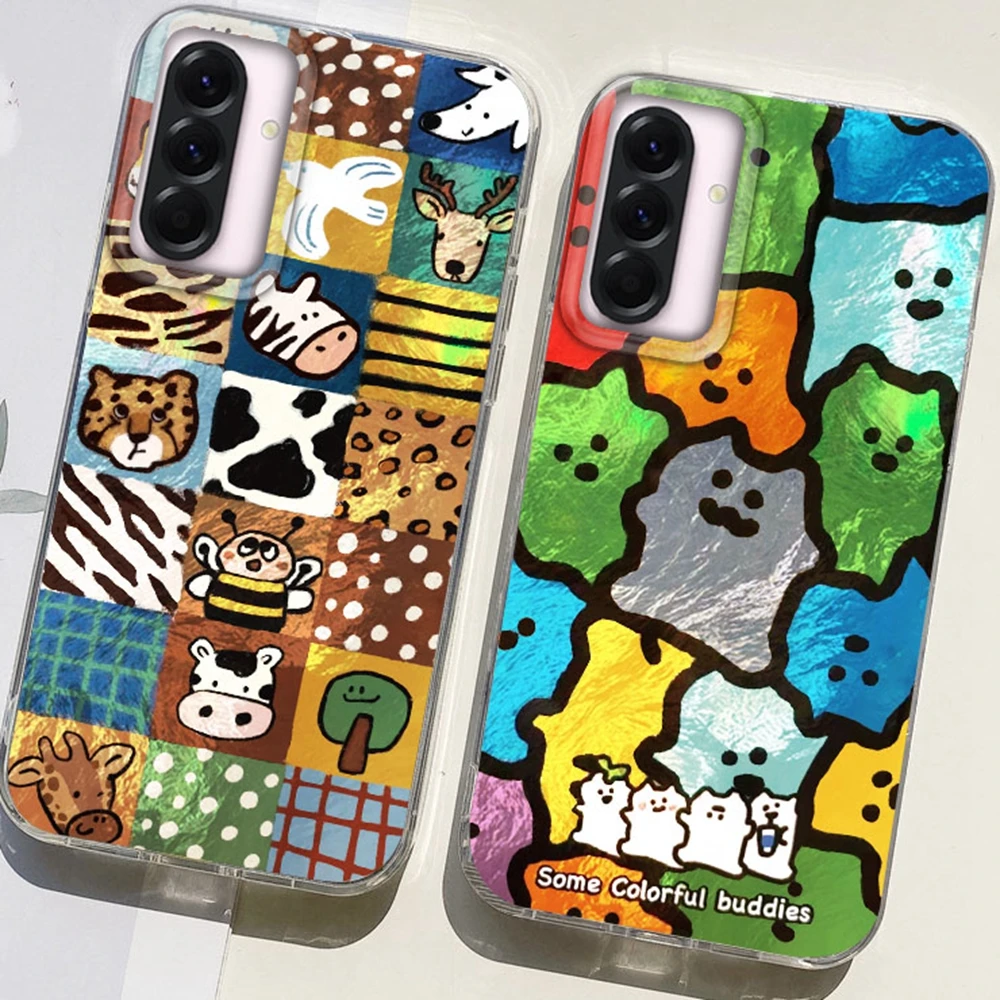 

Graffiti Cartoon Animal Cat Case For Samsung Galaxy A17 A56 A26 A36 A16 A55 A35 A25 A15 A54 A34 A14 S24 S25 Girls Funda Cover