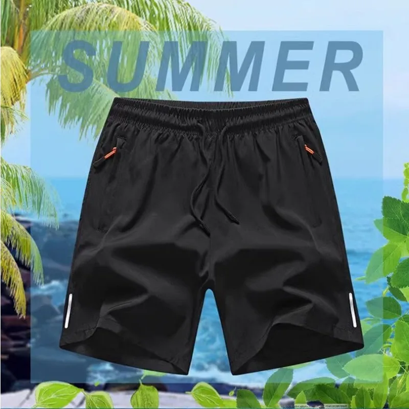 

Мужские пляжные шорты с эластичной резинкой на талии, быстросохнущие повседневные короткие брюки с усиленными карманами, уличные быстросохнущие шорты