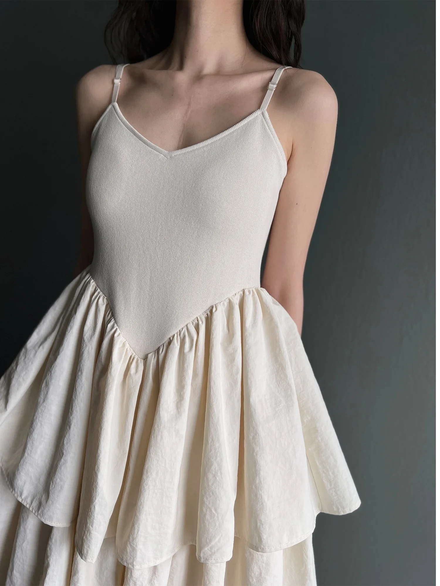 Summer Vintage Holiday Style Slimming Splice Cake Dress Women\'s Sleeveless Dresses Commute Style Regular Fit Casual Wear